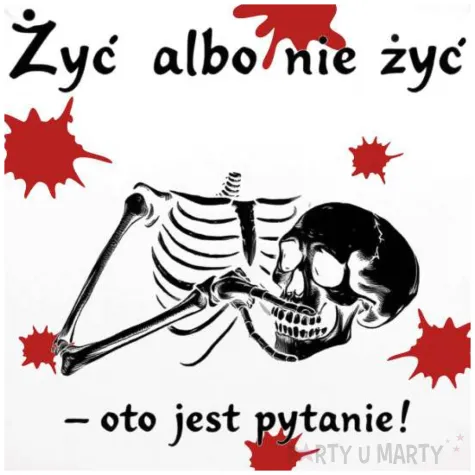 balon foliowy halloween zyc albo nie zyc szkielet bialy 18 rnd