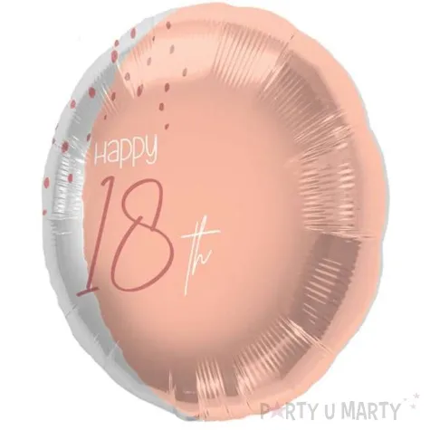 balon foliowy happy 18th rozowe zloto folat 18 rnd