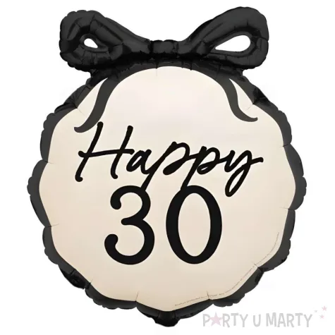 balon foliowy happy 30 kokardka dekoracja na 30 urodziny trzydziestke kremowy 20 9 shp