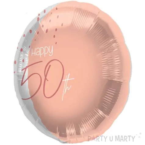 balon foliowy happy 50th rozowe zloto folat 18 rnd