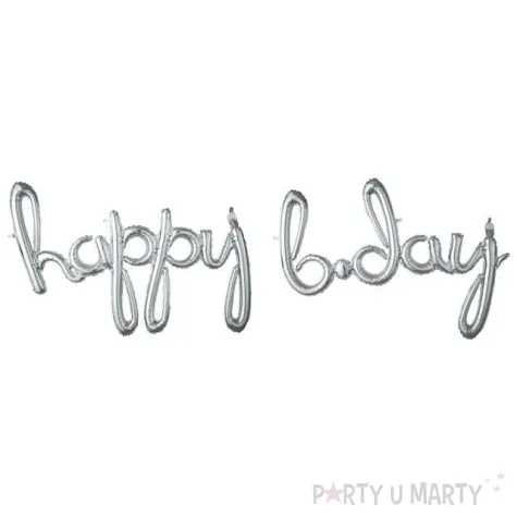balon foliowy happy bday srebrny amscan 39 shp