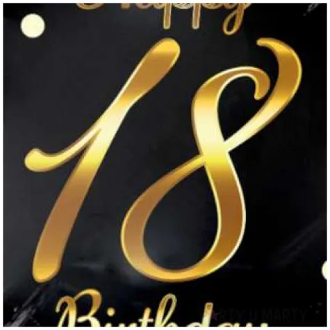balon foliowy happy birthday 18 b c czarno zloty godan 18 rnd