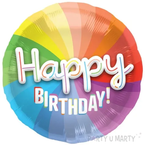 balon foliowy happy birthday 3d tecza folat 22 shp