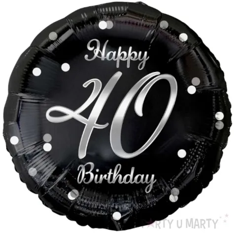 balon foliowy happy birthday 40 b c czarno srebrny godan 18 rnd