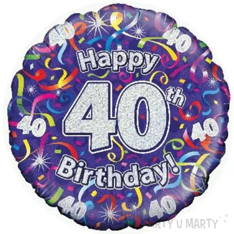 balon foliowy happy birthday 40 fioletowy oaktree 18 rnd