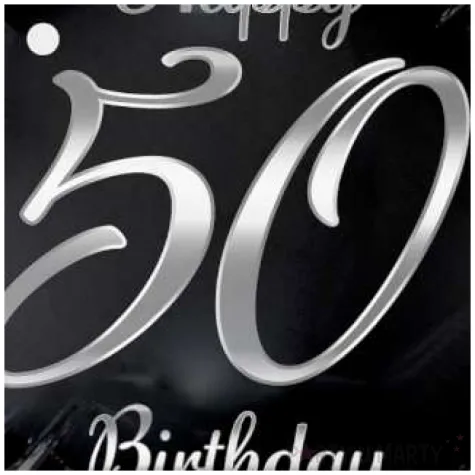 balon foliowy happy birthday 50 b c czarno srebrny godan 18 rnd