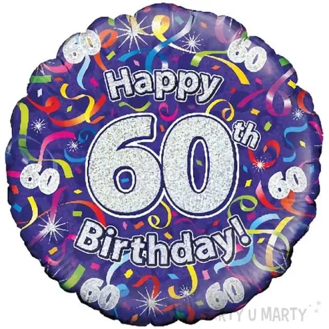 balon foliowy happy birthday 60 fioletowy oaktree 18 rnd