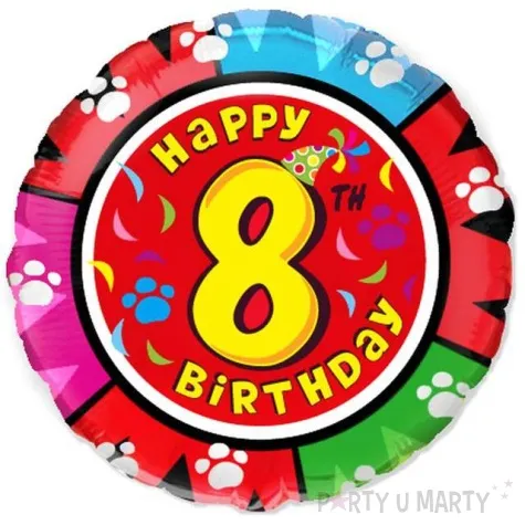 balon foliowy happy birthday 8 urodziny flexmetal 18 rnd
