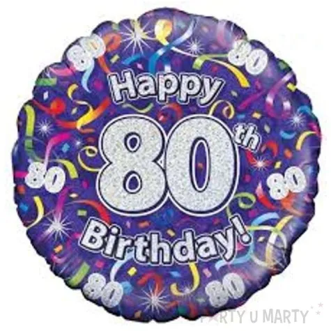 balon foliowy happy birthday 80 fioletowy oaktree 18 rnd