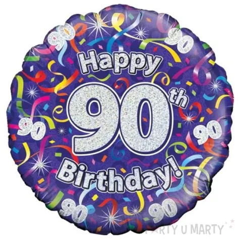 balon foliowy happy birthday 90 fioletowy oaktree 18 rnd