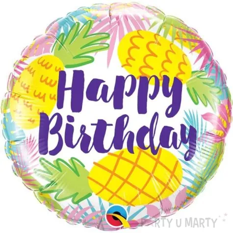 balon foliowy happy birthday ananasy qualatex 18 rnd