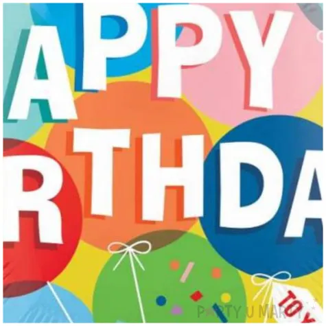 balon foliowy happy birthday baloniki na zielonym tle amscan 18 rnd