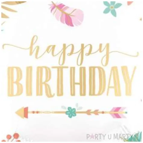 balon foliowy happy birthday boho amscan 18 rnd