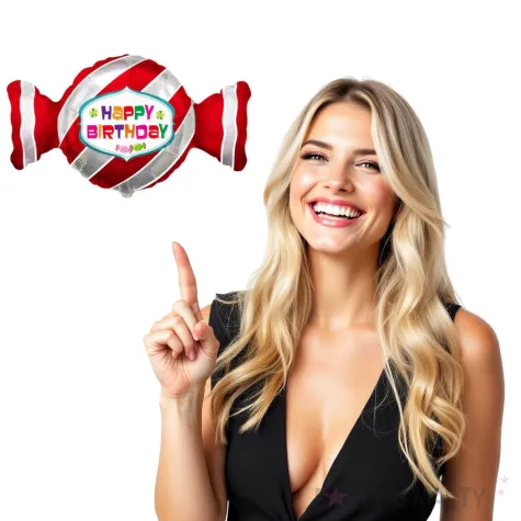balon foliowy happy birthday cukierek flexmetal 24 shp