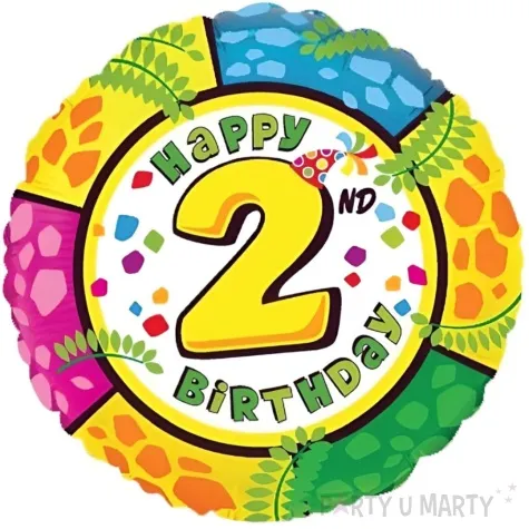 balon foliowy happy birthday cyfra 2 flexmetal 18 rnd