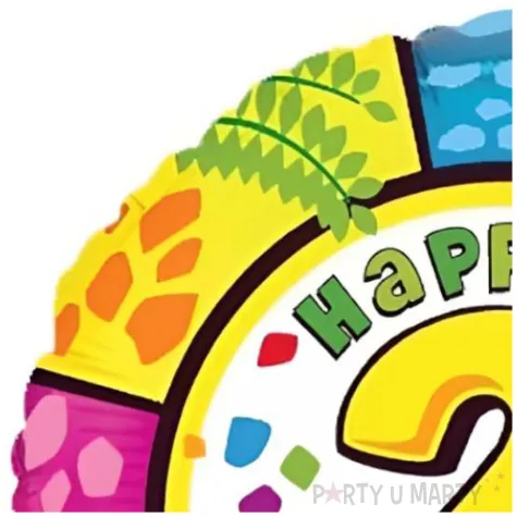 balon foliowy happy birthday cyfra 2 flexmetal 18 rnd