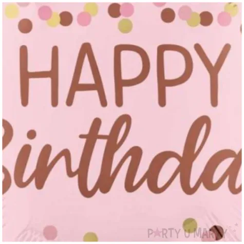 balon foliowy happy birthday dekoracja na urodziny rozowy amscan 18 rnd