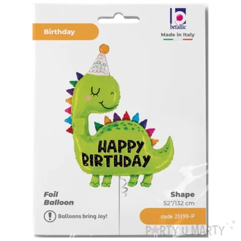 balon foliowy happy birthday dinozaur betallic 52 shp