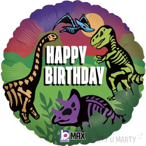 balon foliowy happy birthday dinozaur grabo 18 rnd