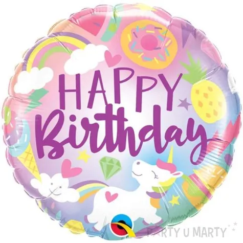 balon foliowy happy birthday fantastyczna zabawa qualatex 18 rnd