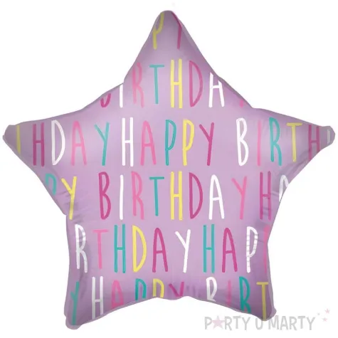 balon foliowy happy birthday fioletowy procos 18 str