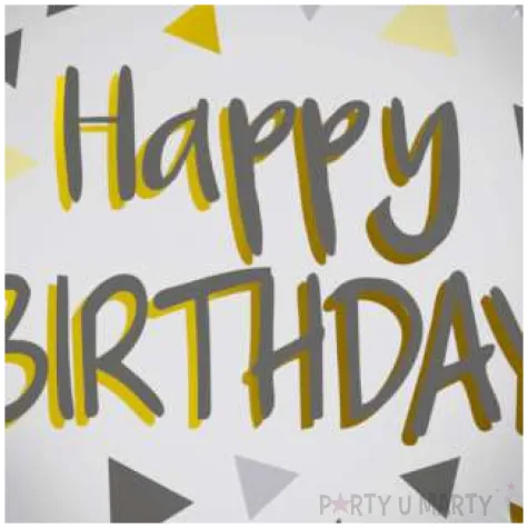 balon foliowy happy birthday gold triangles folat 18 rnd