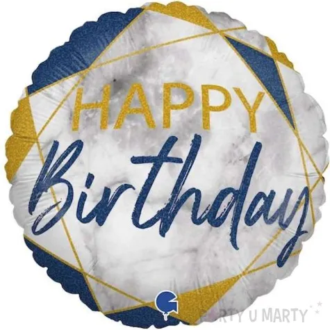 balon foliowy happy birthday granatowy grabo 18 rnd