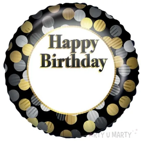 balon foliowy happy birthday grochy diy czarny procos 18 rnd