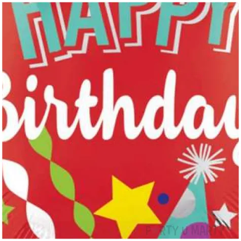 balon foliowy happy birthday impreza amscan 18 rnd