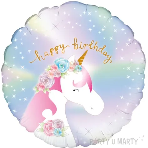 balon foliowy happy birthday jednorozec oaktree 18 rnd