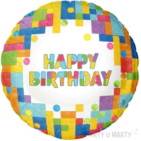 balon foliowy happy birthday klocki mix partypal 18 rnd