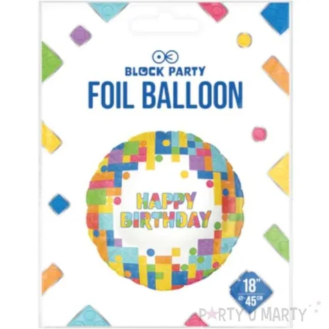 balon foliowy happy birthday klocki mix partypal 18 rnd