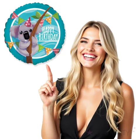 balon foliowy happy birthday koala flexmetal 18 rnd