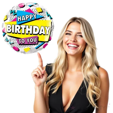 balon foliowy happy birthday kolorowe ksztalty qualatex 18 rnd