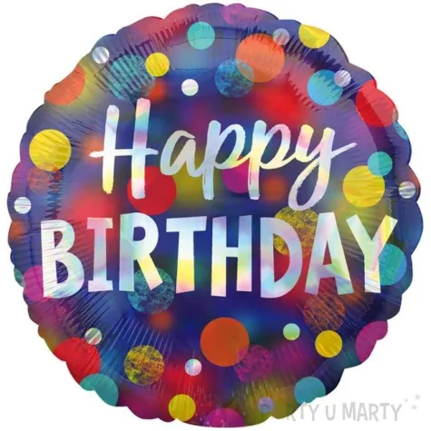 balon foliowy happy birthday konfetti amscan 18 rnd