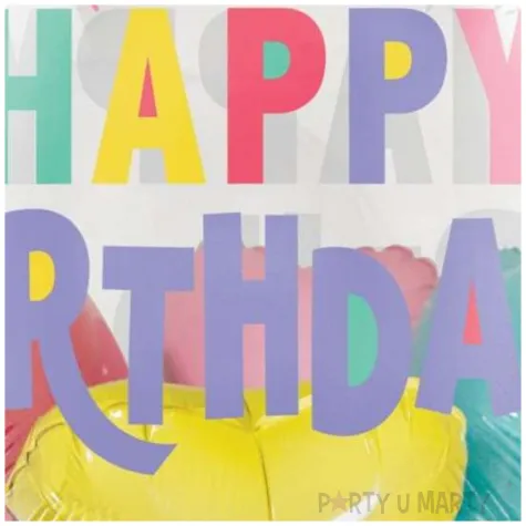 balon foliowy happy birthday konfetti dekoracja na urodziny amscan 20 rnd