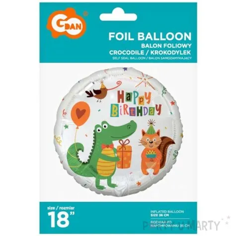 balon foliowy happy birthday krokodyl wiewiorka godan 18 rnd