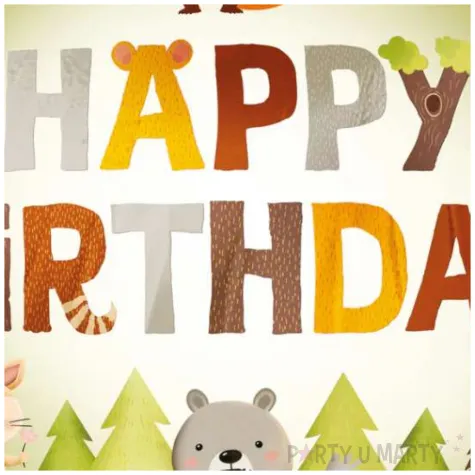 balon foliowy happy birthday lesni przyjaciele partypal 18 rnd