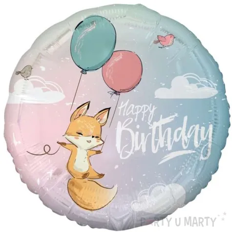 balon foliowy happy birthday lisek godan 18 rnd