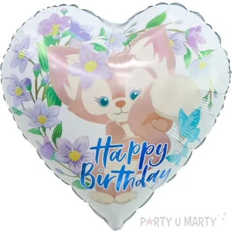 balon foliowy happy birthday lisek w pastelowych rozach jix bialy 18 hrt