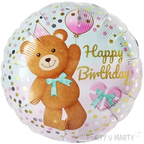 balon foliowy happy birthday mis z balonikiem jix 18 rnd