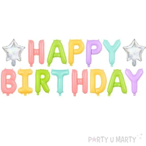 balon foliowy happy birthday napis partydeco 14 ltr