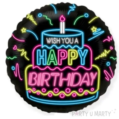 balon foliowy happy birthday neon flexmetal 14 rnd