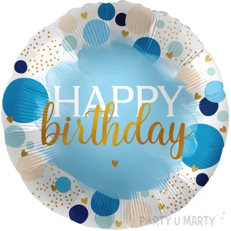 balon foliowy happy birthday niebieski amscan 18 rnd