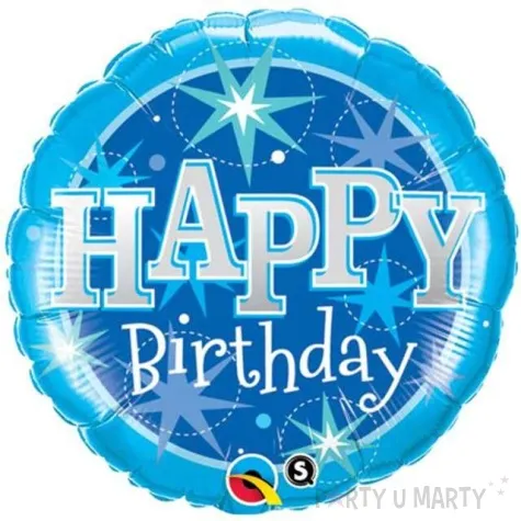 balon foliowy happy birthday niebieski qualatex 18 rnd