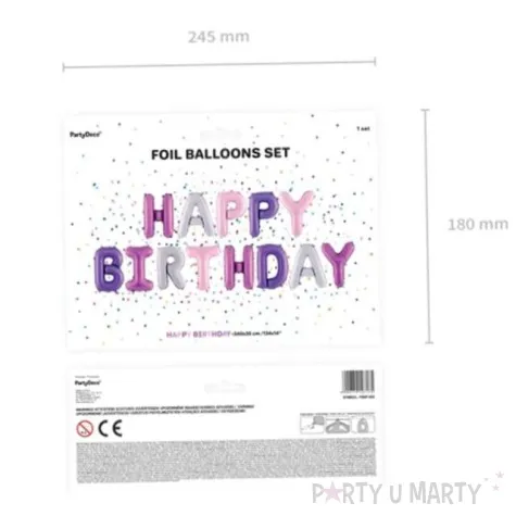 balon foliowy happy birthday partydeco 14 ltr