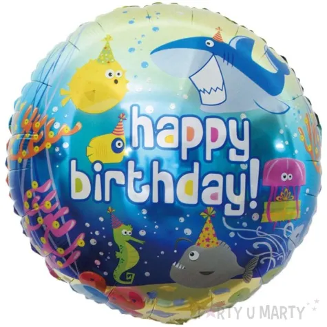balon foliowy happy birthday podwodny swiat jix 18 rnd