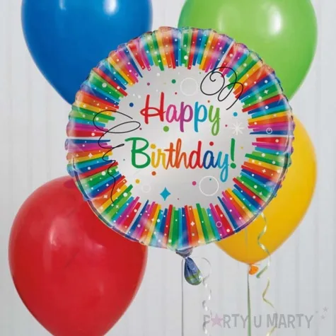 balon foliowy happy birthday rainbow unique 18 rnd