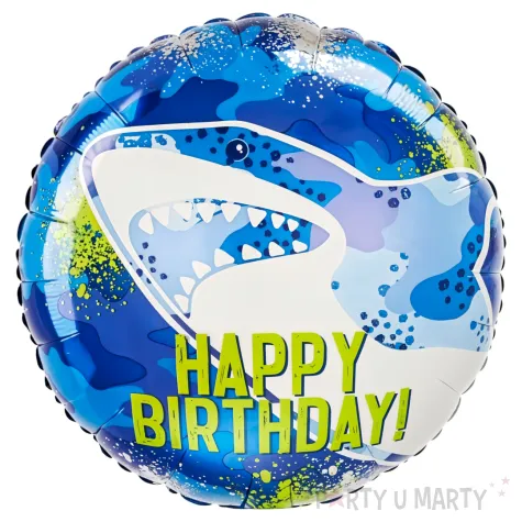 balon foliowy happy birthday rekin amscan 18 rnd