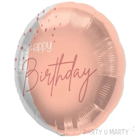balon foliowy happy birthday rozowe zloto folat 18 rnd